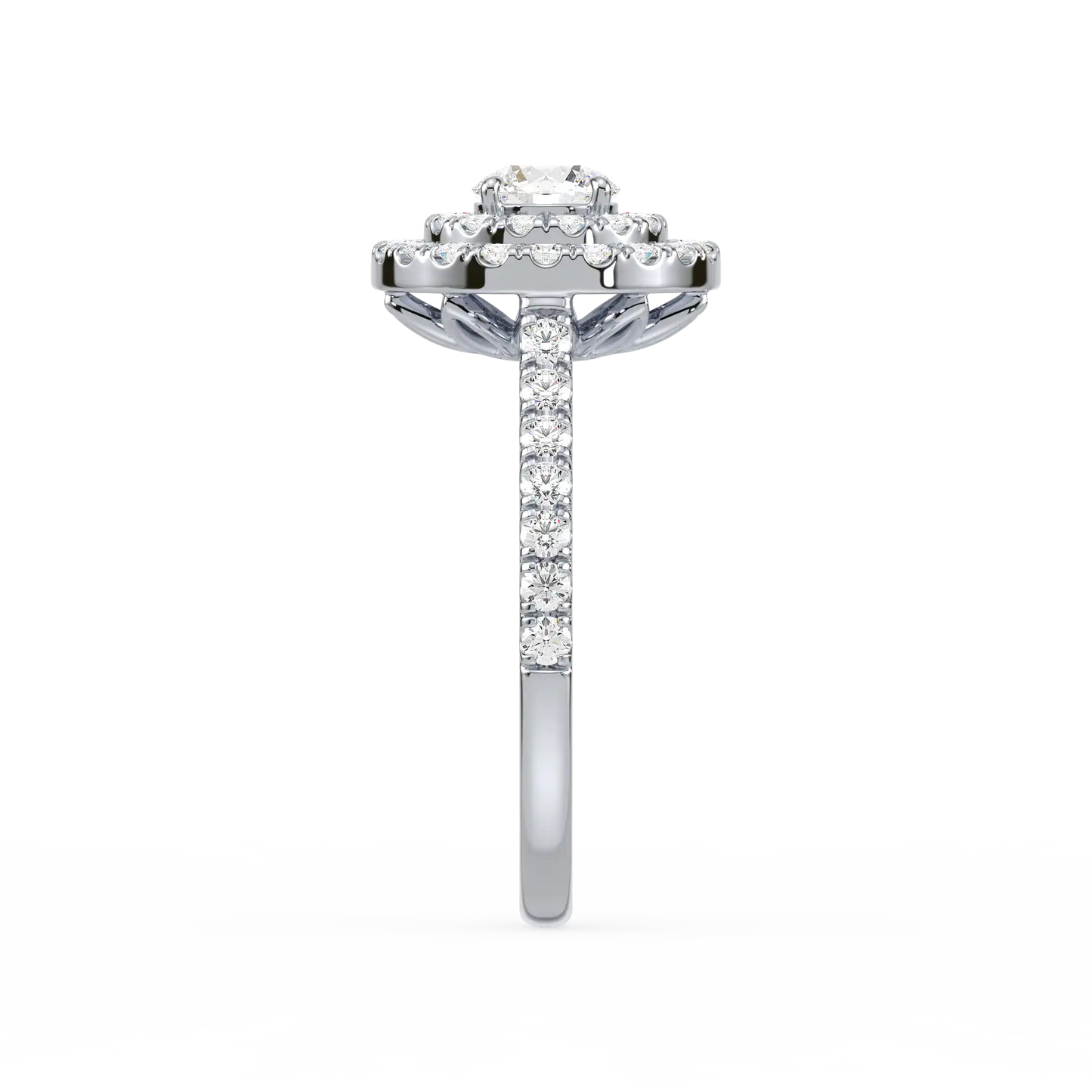 Solitaire double Halo Ring