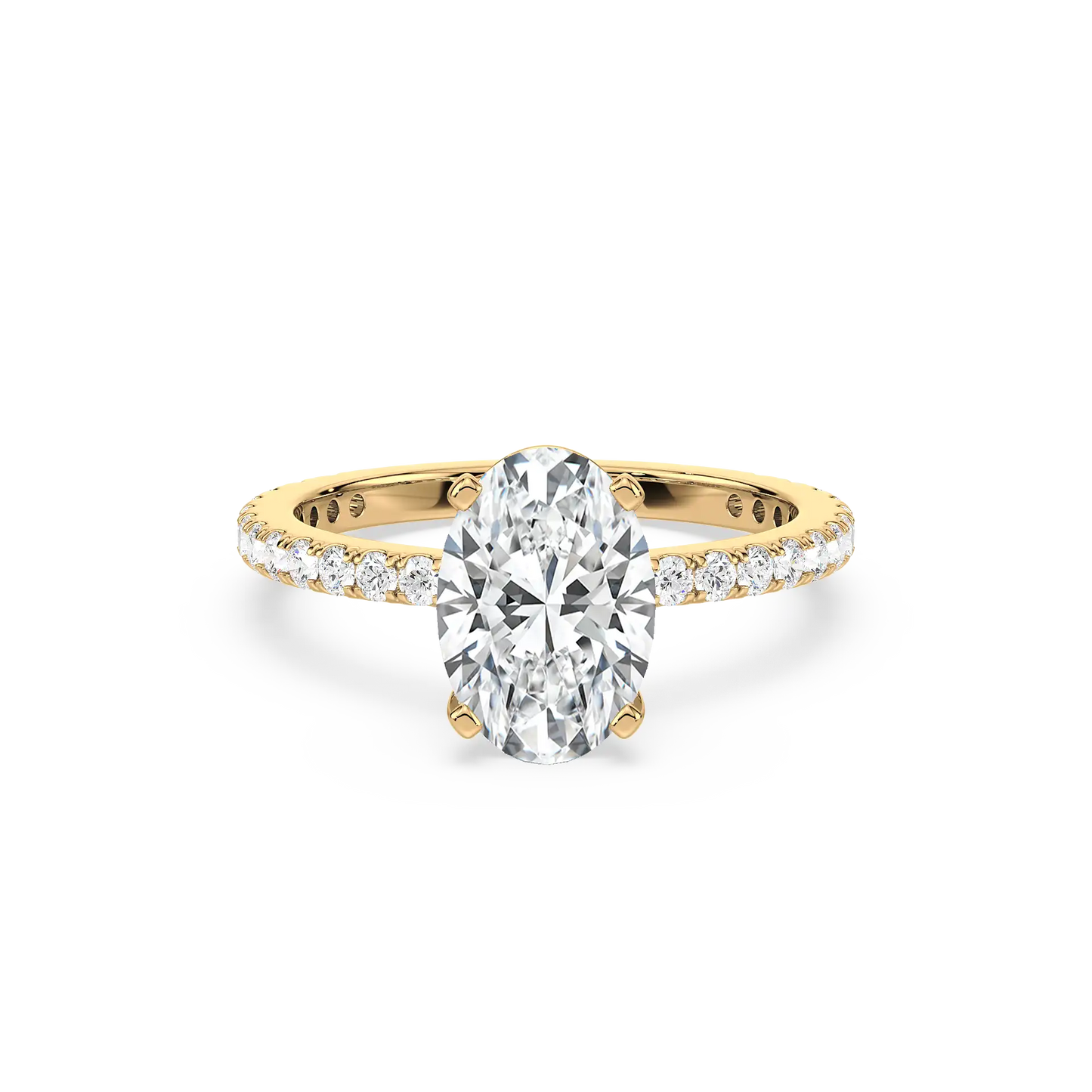 Solitaire Hidden Halo Ring - Oval