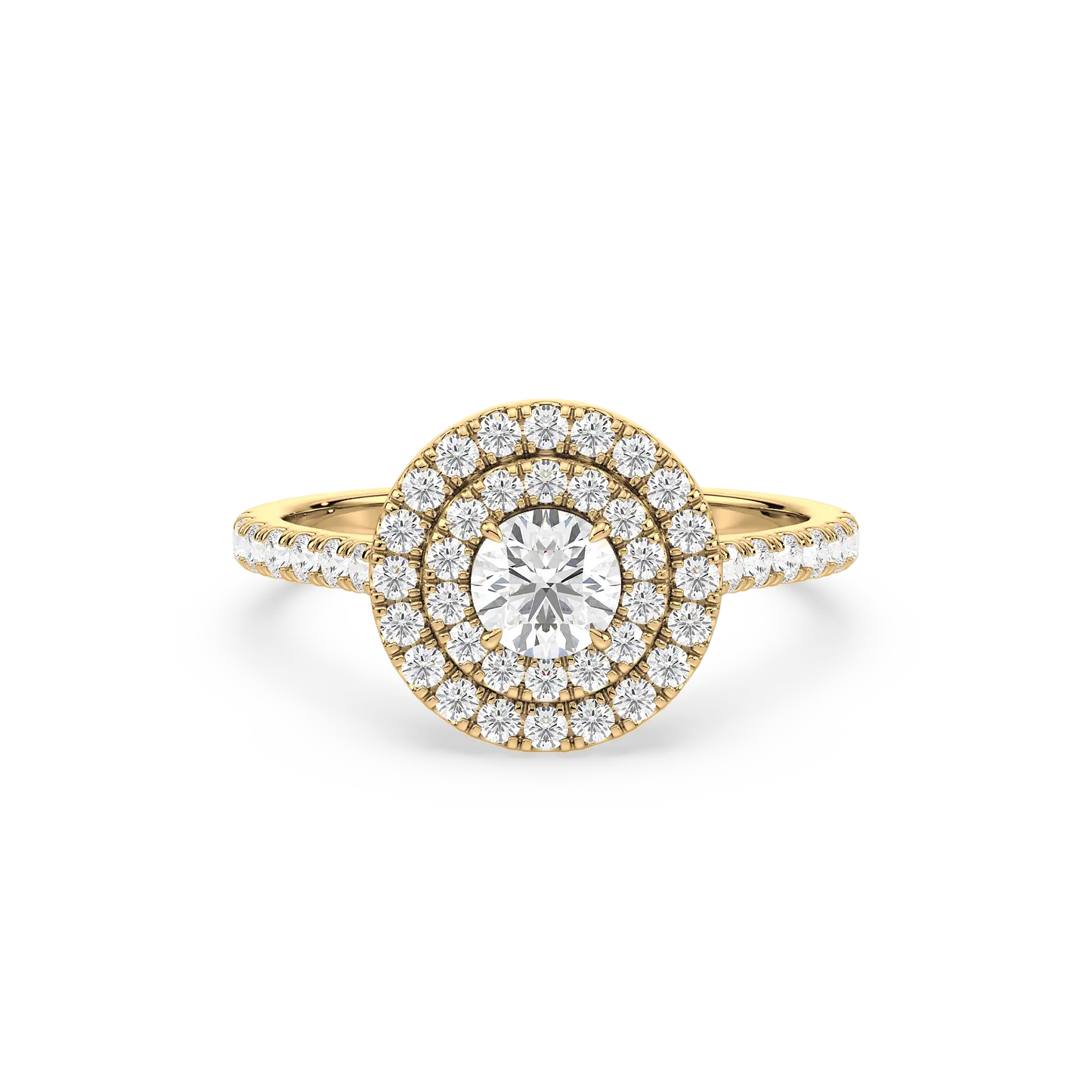 Solitaire double Halo Ring