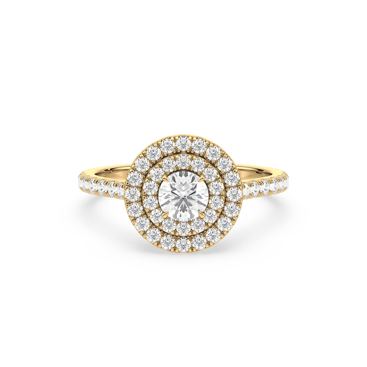 Solitaire double Halo Ring