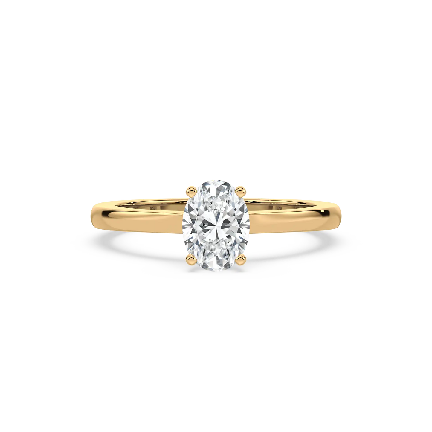 Solitaire Hidden Halo Oval Ring