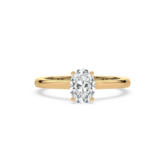 Solitaire Hidden Halo Oval Ring