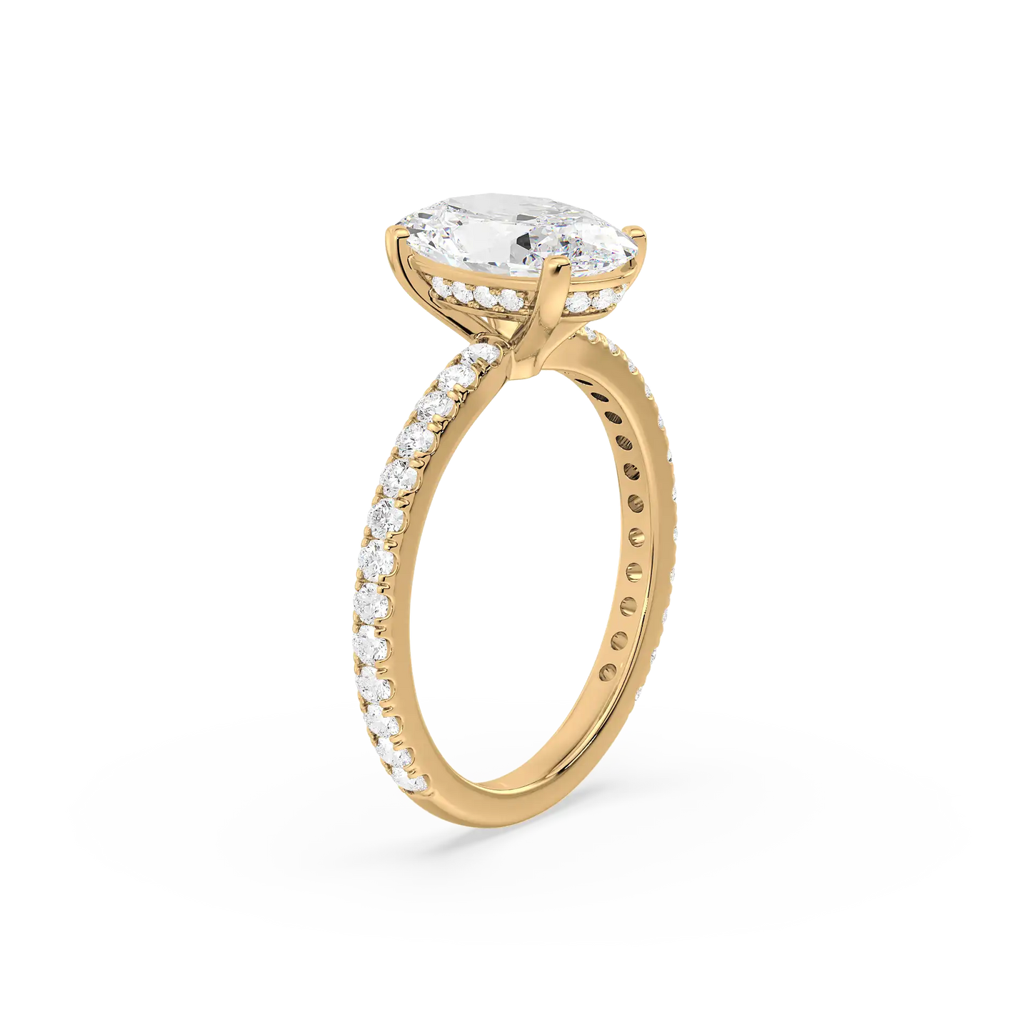 Solitaire Hidden Halo Ring - Oval