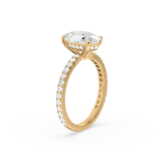 Hidden Halo Oval Solitaire Ring