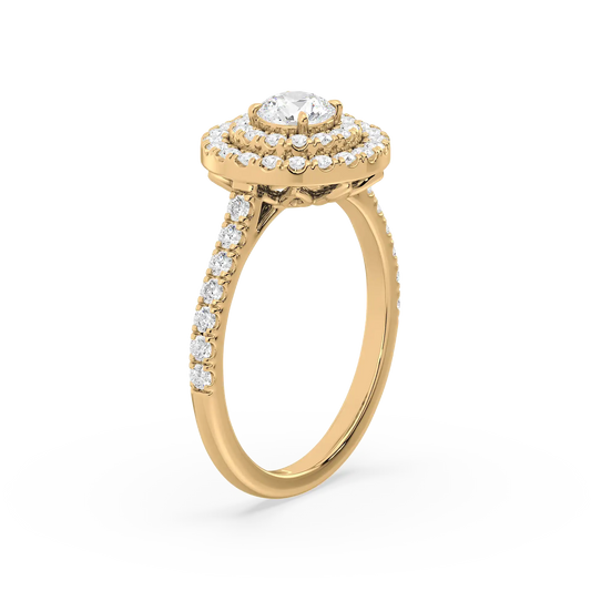 Solitaire double Halo Ring