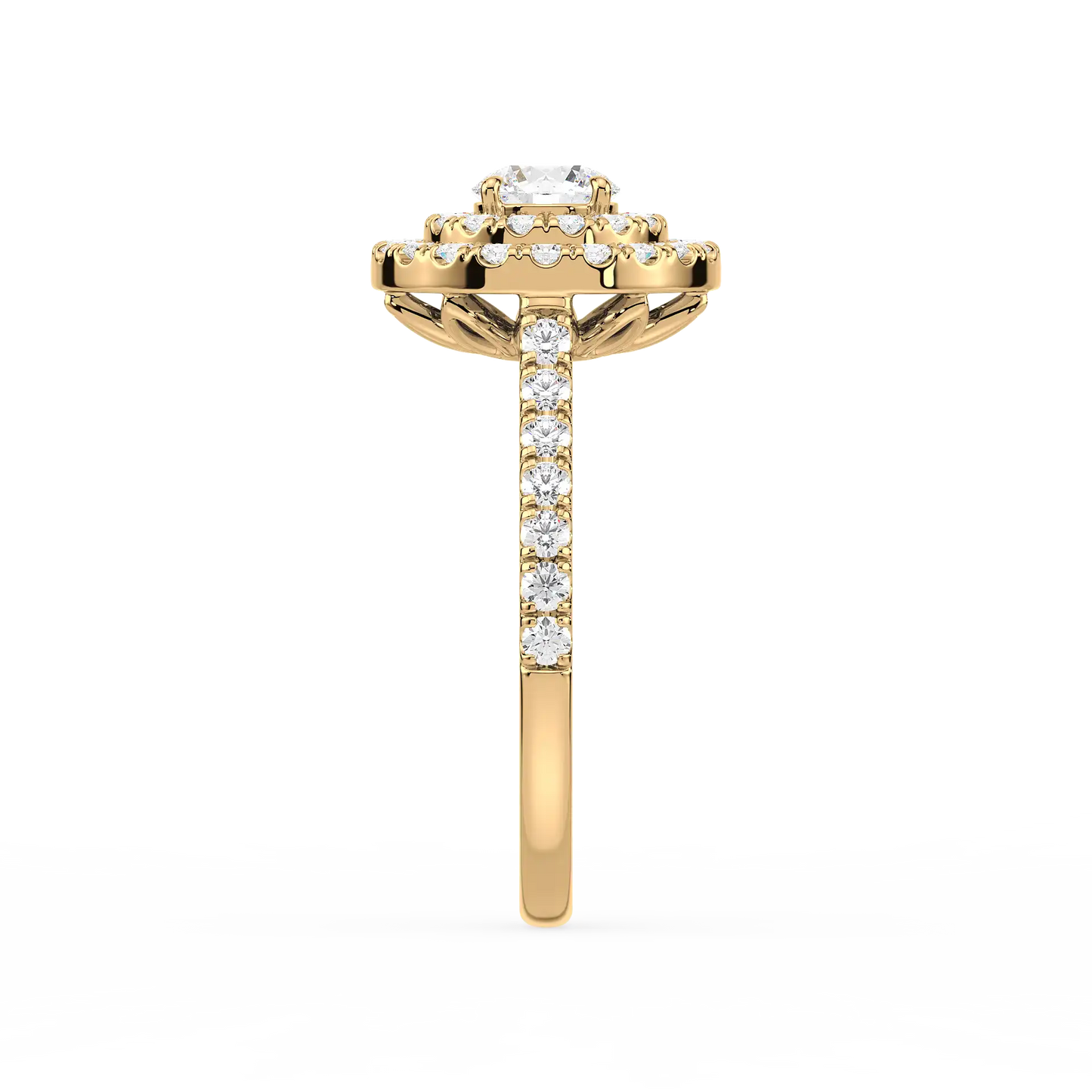 Solitaire double Halo Ring